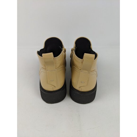 Franco Sarto Jellisa 8M Preowned Cream Beige Ankle Boot Flats Round Toe Women - Picture 3 of 10